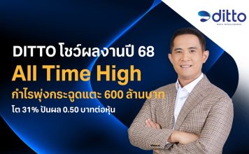 ปี 68”DITTO”กำไรแตะ 600 ลบ.โต 31% ปันผลหุ้นละ0.50 บาท